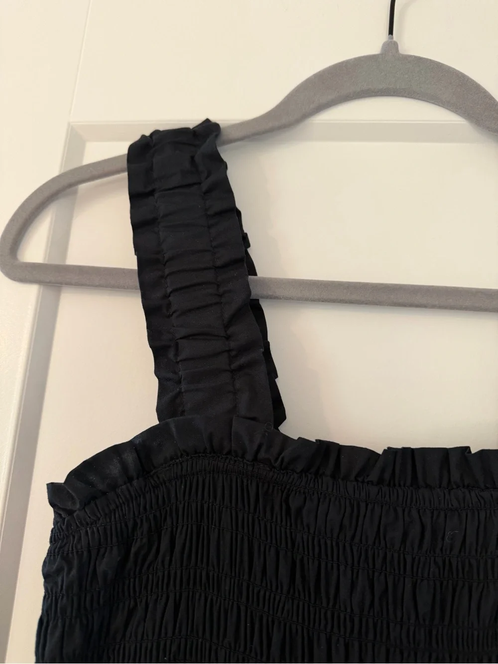 Abercrombie & Fitch Black Smocked Maxi Dress with Ruffled Straps